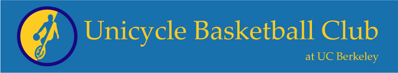 Unicycle Basketball at Berkeley/Berkeley Revolution Logo + Banner (Blue and Gold)